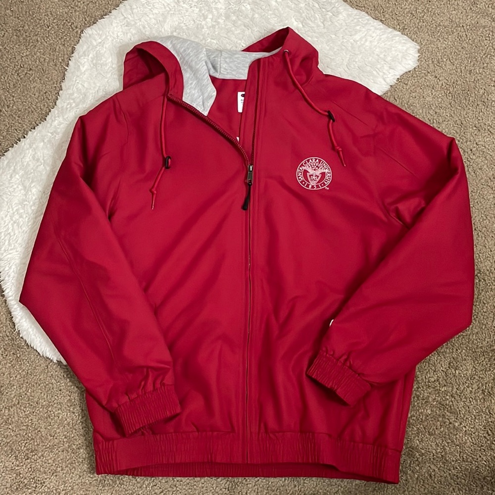 Champion Santa Clara University Unisex Medium cotton lined red rain jacket